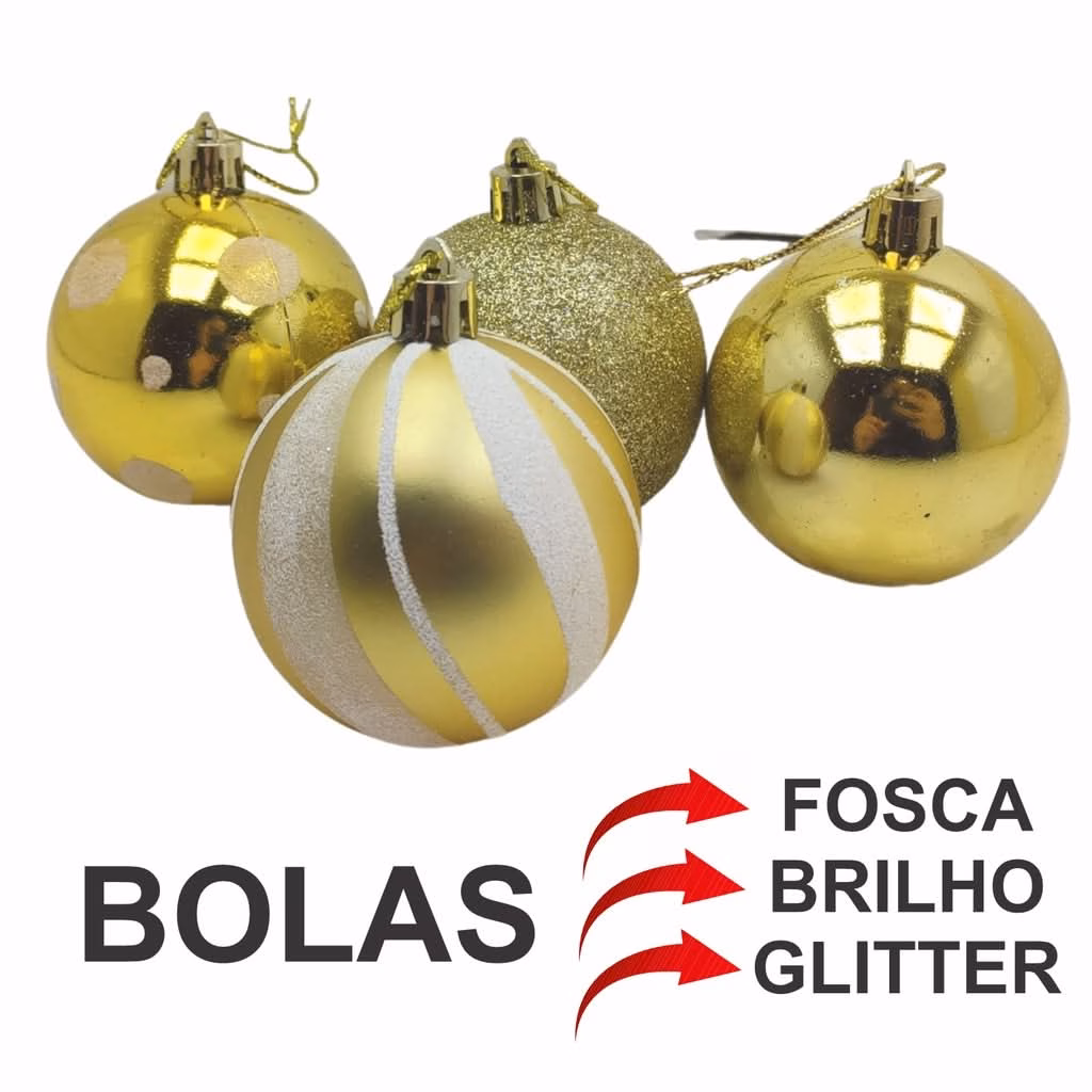 Kit 30 Bolas Enfeite de Natal Gliter Decoração - Image 2