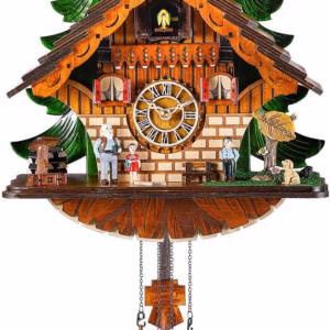 Kintrot Relógio cuco tradicional chalé preto floresta casa relógio feito à mão madeira pêndulo relógio quartzo
