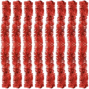 Kit 10 Festão Metalizado 7 Fitas 5cm X 2 Metros Decoração Natalina Enfeite Natal Festa (Vermelho)
