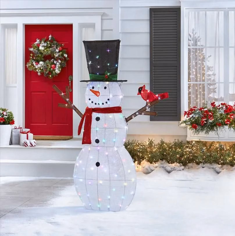 Boneco de Neve Cintilante com 100 LEDs Multicoloridos – 1,82 m - Image 3