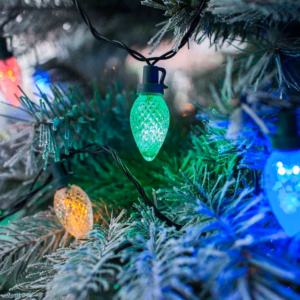 Conjunto com 60 Luzes de Natal Pinha C7 Multicoloridas