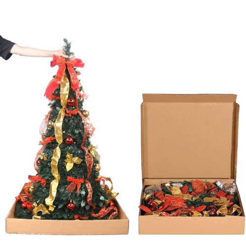 Para árvore de natal dobrável dobrável, fácil instalação, puxar para cima com decorações, luzes quentes, instalada rapidamente - Image 4