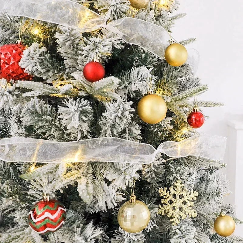 Para 90/120/150/180cm conjunto de decoração de árvore de natal branco ornamentos de árvores de natal neve festa de ano novo feriado ao ar livre casa - Image 3