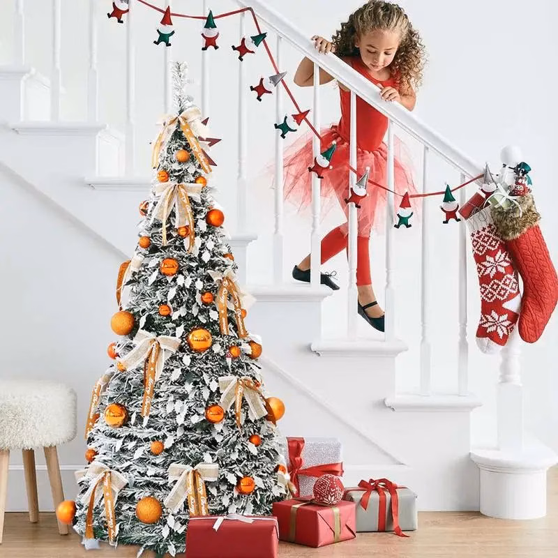 Para nova árvore de natal dobrável retrátil fácil de montar com arcos e bolas decoração do feriado de natal - Image 3