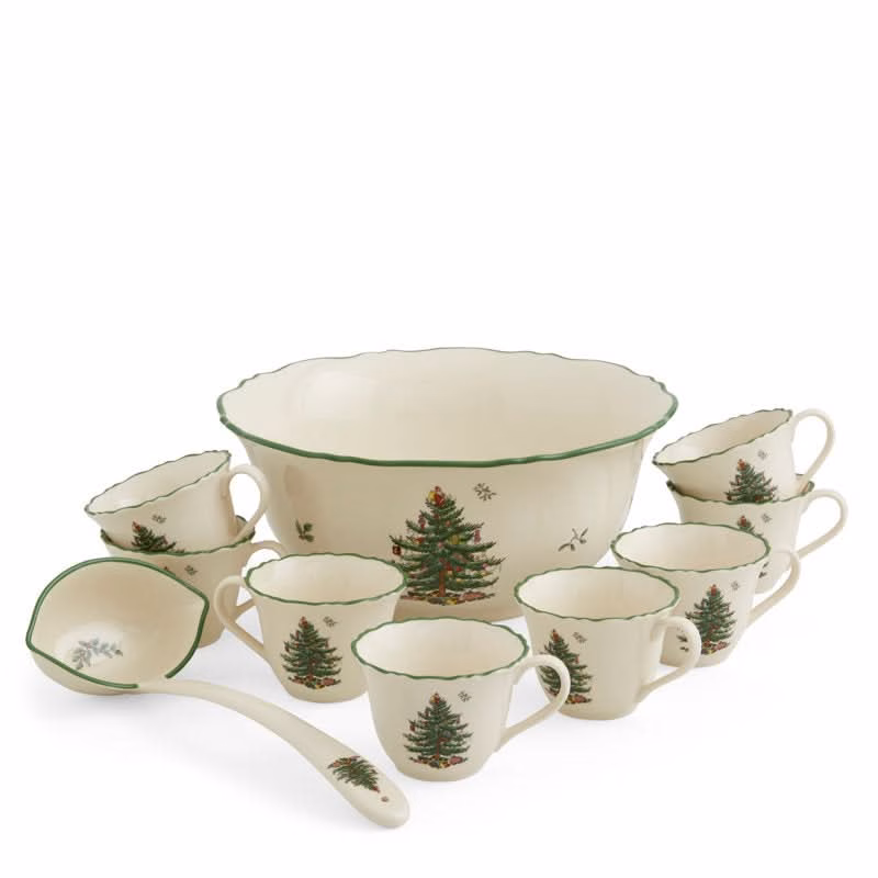 Kit 10 Peças de Porcelana - Estampa Árvore de Natal - Image 2