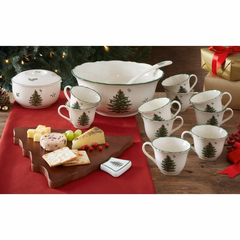 Kit 10 Peças de Porcelana - Estampa Árvore de Natal - Image 5