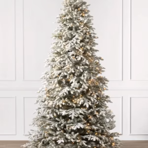 Árvore de Natal Nevada Frosted Fraser com Galhos Articulados, Suporte Metálico e Micro LEDs Embutidos