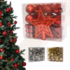 Kit 44 Enfeites Para Árvore de Natal Estrela Bolas Festão Cordão Pérolas Decoração Natalina