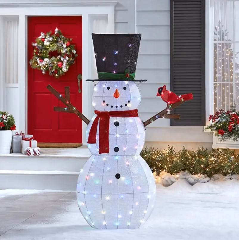 Boneco de Neve Cintilante com 100 LEDs Multicoloridos – 1,82 m - Image 2
