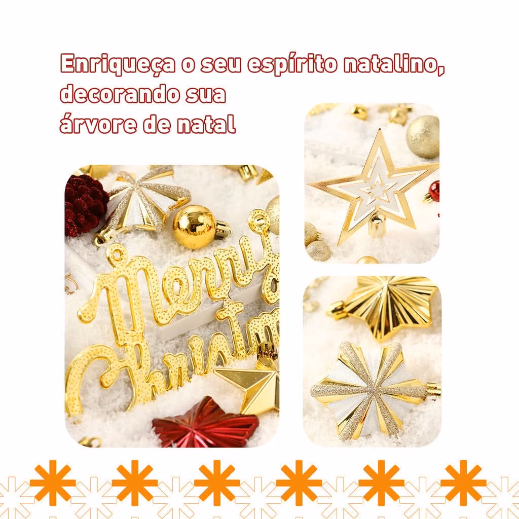 Kit 70 Bolas decoração de natal árvore pendente bolinhas enfeites natalinos casa pisca pisca led - Image 3