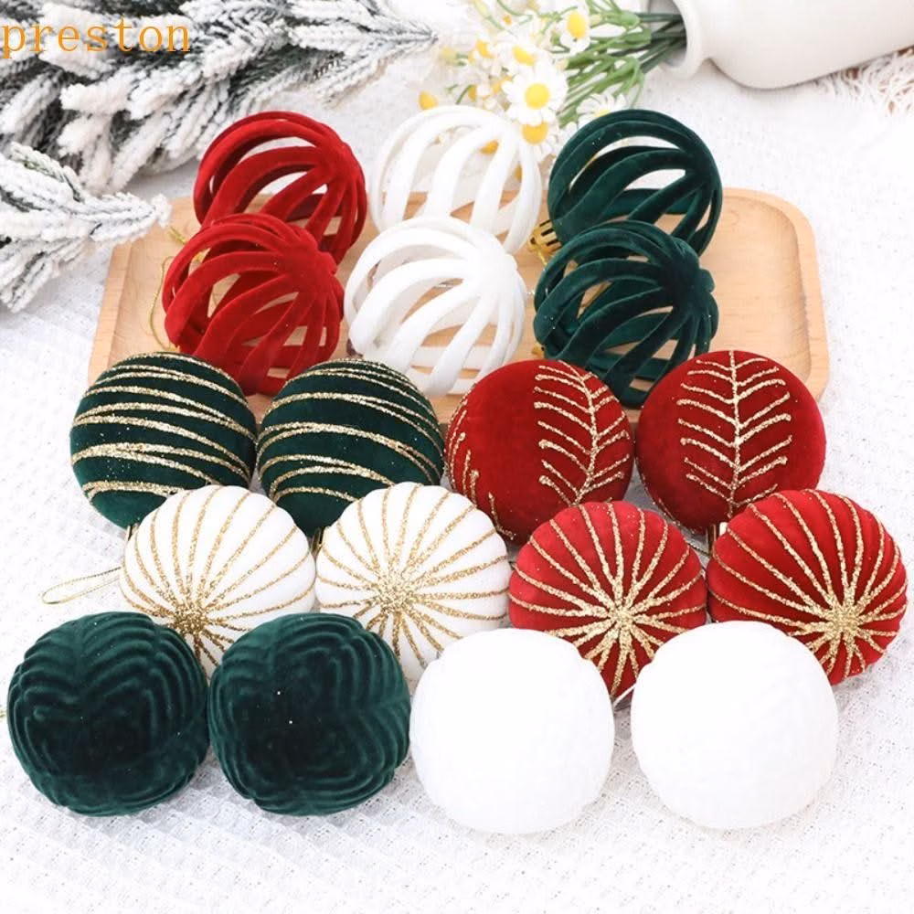 Kit 6 Bolas De Natal 6cm De Veludo - Image 3